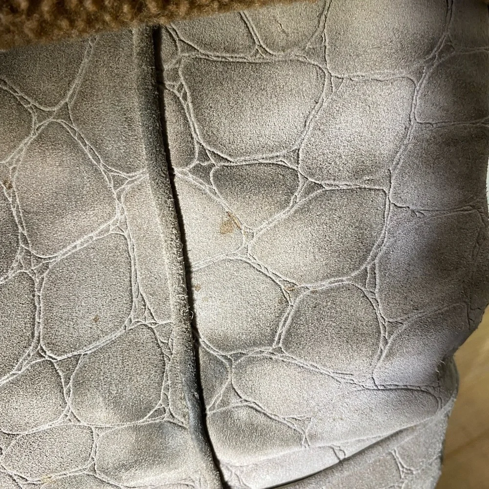 Stuart Weitzman Brown Suede Leather Faux Fur Lined Boot Womens Size 10